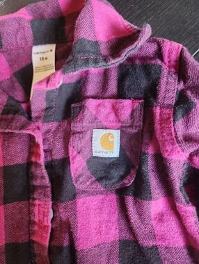 Baby Carthartt Plaid Button Up Shirt